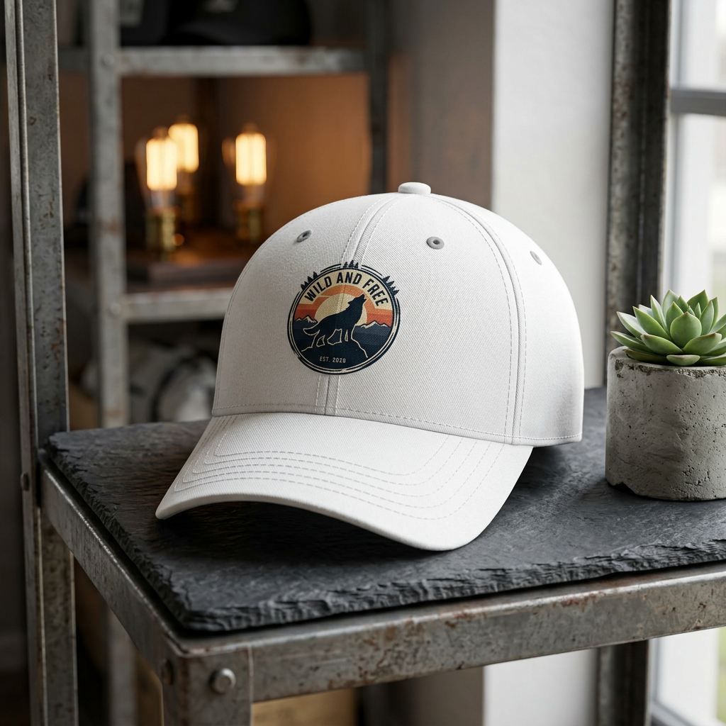 Wild and Free Wolf Patch Cap