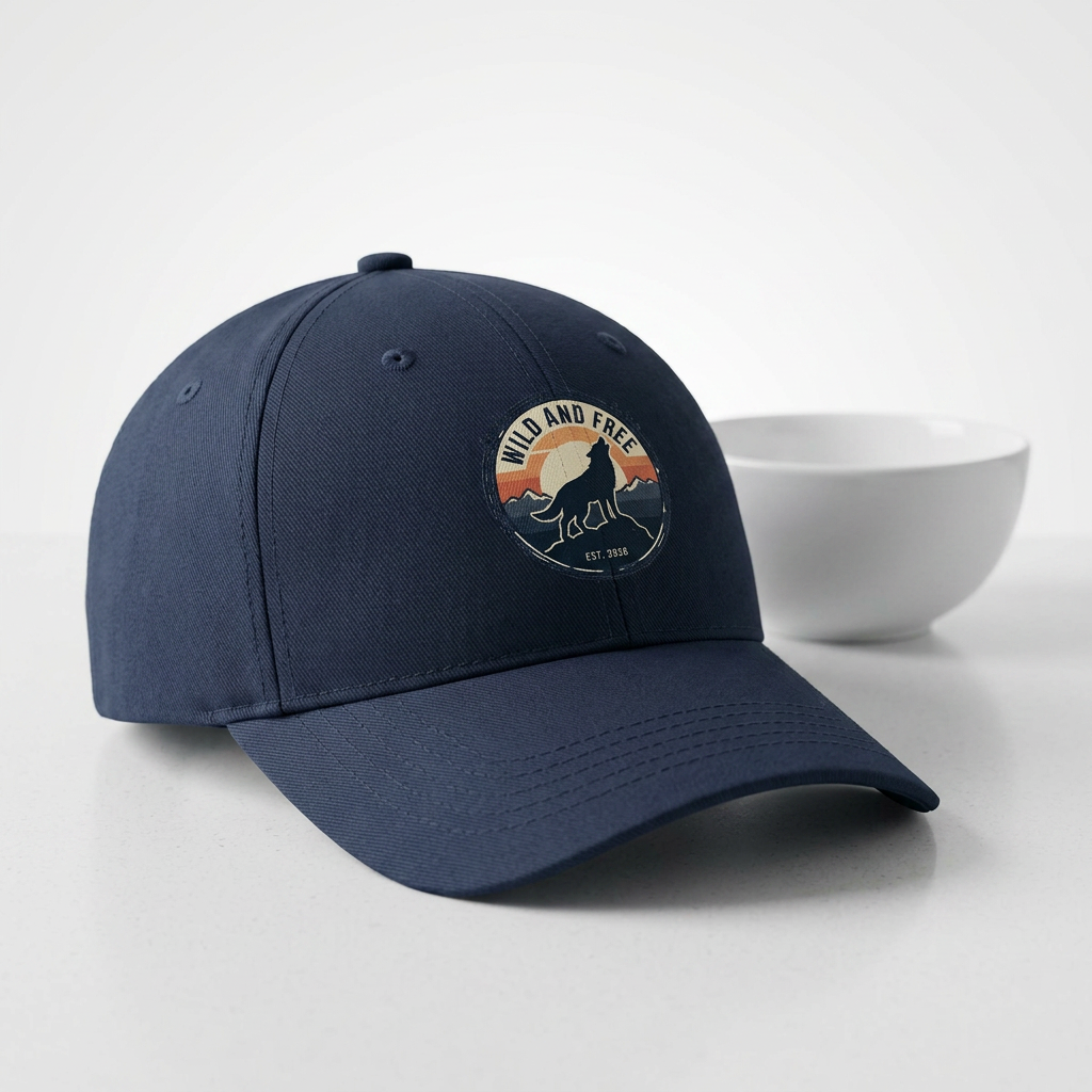 Wild and Free Wolf Patch Cap