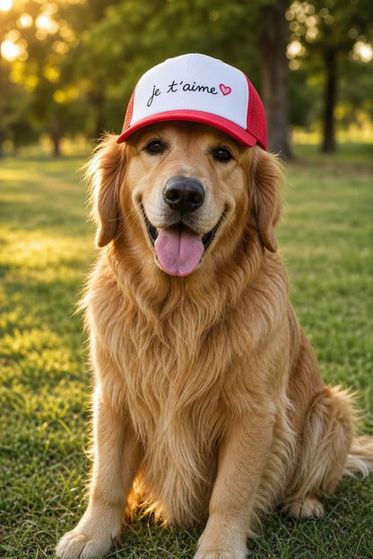 Je t'aime Dog Trucker Hat