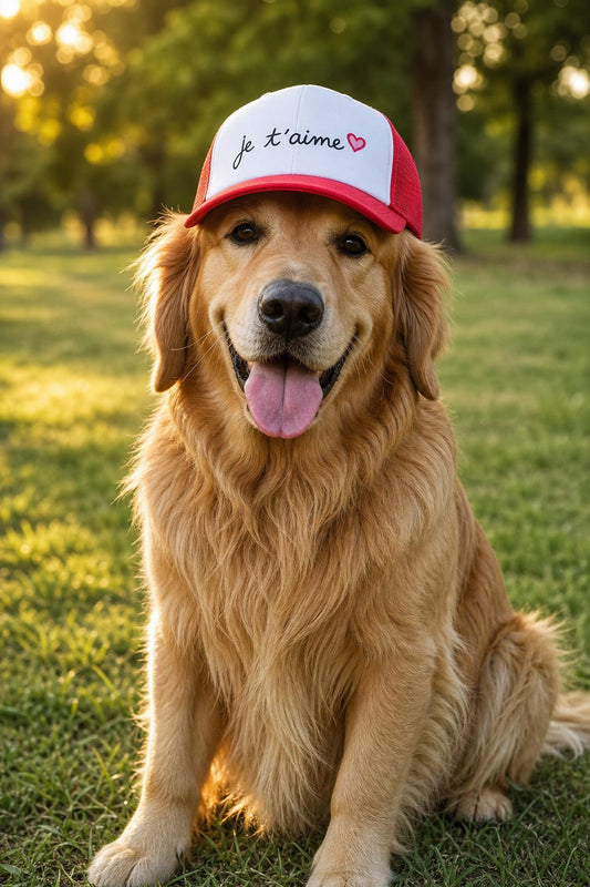 Je t'aime Dog Trucker Hat